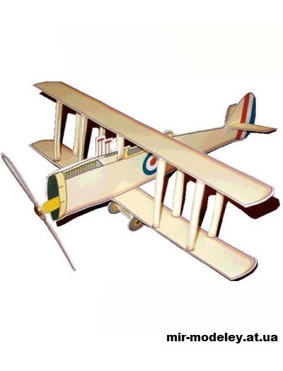 №16582 - Бомбардировщик Airco DH.4 (Kid Scraps) из бумаги