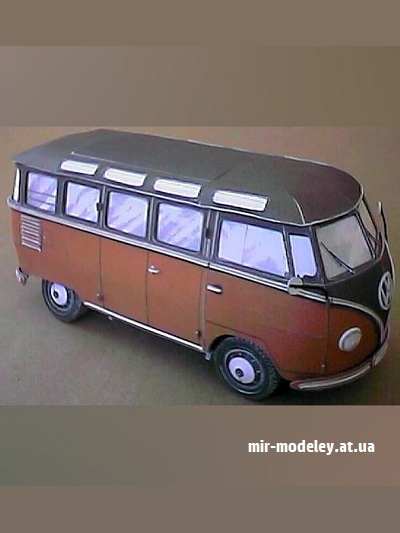 №16569 - Автомобиль Volkswagen Samba (KdF-Wagen) из бумаги