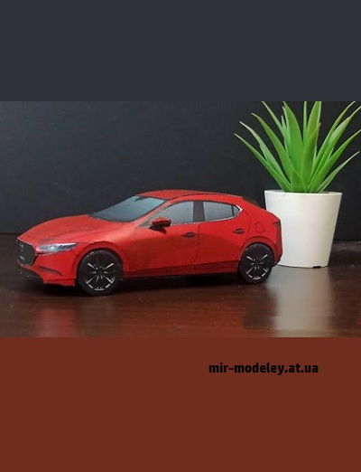 №16513 - Mazda 3 Axela Red (Перекрас модели от CutP / HD Paper) из бумаги