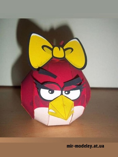 №16543 - Красная птица-девочка (Hobikitkertas) из бумаги