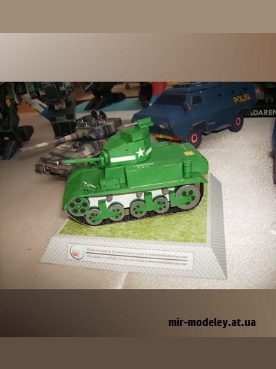 №16559 - Танк Стюарт M3A1 (Hobikitkertas) из бумаги