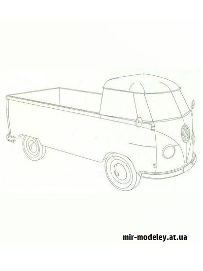 №16570 - Автомобиль Volkswagen T1 Pritsche (KdF-Wagen) из бумаги