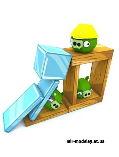 №16552 - Зеленые свиньи (Hobikitkertas) из бумаги