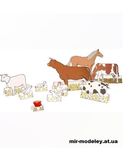 №16583 - Набор сельскохозяйственных животных (Kid Scraps) из бумаги