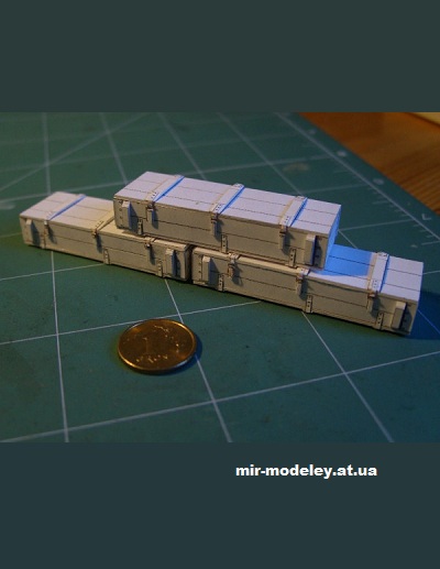 №16594 - 100-мм ящик для боеприпасов танковой пушки Д10С/Т (Т-54, Т-55, СУ-100) (Konradus) из бумаги