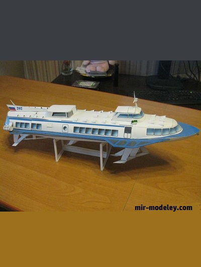 №16613 - Судно на подводных крыльях «Комета» (Перекрас Maly Modelarz 8/1981) из бумаги