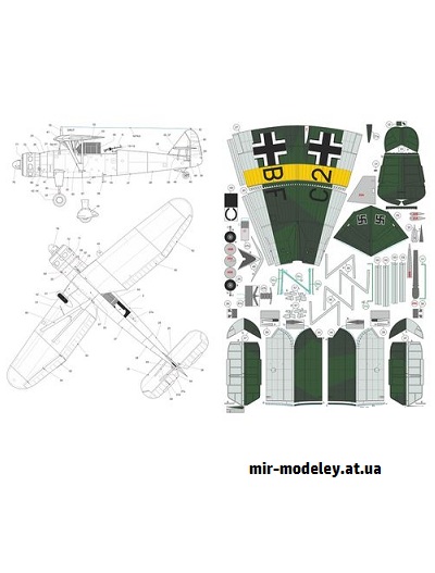 №16603 - Henschel HS-126B (перекрас Model Cardboard) из бумаги