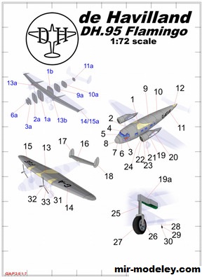 №17090 - DH.95 Flamingo (Gary Pilsworth) из бумаги