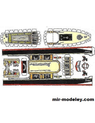 №17050 - Моторная лодка / Launch Stern из бумаги