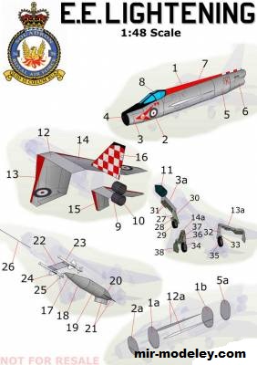 №17085 - English Electric Lightning (Gary Pilsworth) из бумаги