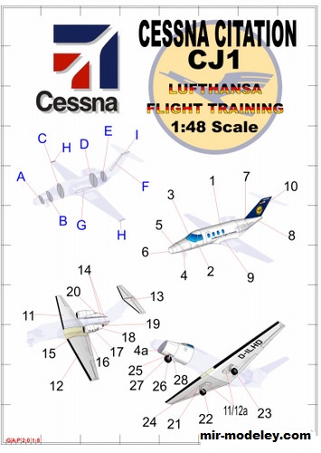 №17102 - Cessna CJ1 Citation Lufthansa Flight Training (Gary Pilsworth) из бумаги