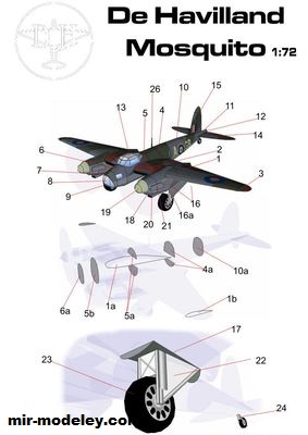 №17091 - De Havilland Mosquito (Gary Pilsworth) из бумаги