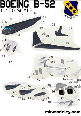 №17109 - Boeing B-52H / Boeing XB-52 (Gary Pilsworth) из бумаги