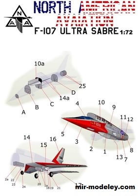 №17083 - North American F-107 Ultra Sabre (Gary Pilsworth) из бумаги