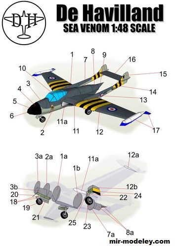 №17093 - DeHavilland Sea Venom (Gary Pilsworth) из бумаги