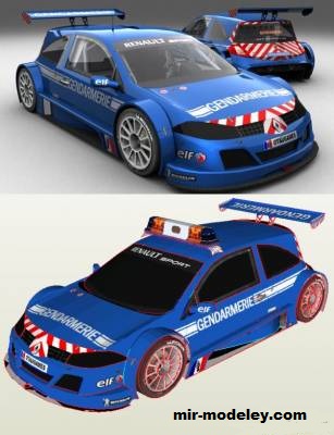 №17142 - Renault Megane Trophy Gendarmerie (2 варианта) [PH3DM] из бумаги