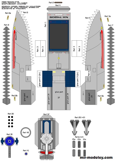 №17287 - Type-10 shuttlecraft “Chaffee” by Paul McCoo (Перекрас Ninjatoes) из бумаги