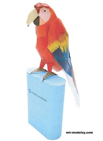 №17352 - Красный Ара (Konica Minolta) из бумаги