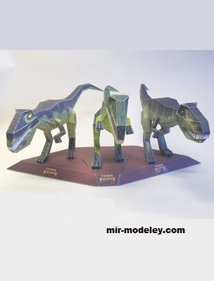 №17332 - Tomb Raider 1-3 T-Rexes (Ninjatoes) из бумаги