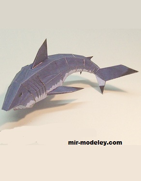 №17337 - Tomb Raider II Great White shark (Ninjatoes) из бумаги