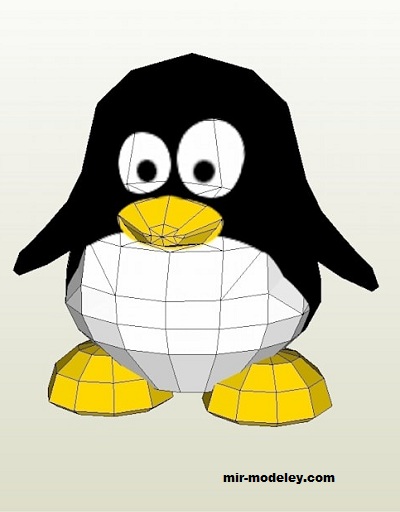 №17342 - Пингвин Tux (Kethellen) из бумаги