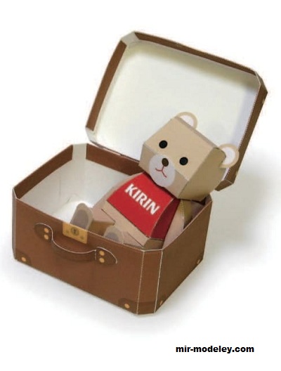 №17349 - Медвежонок в чемодане (Kirin) из бумаги