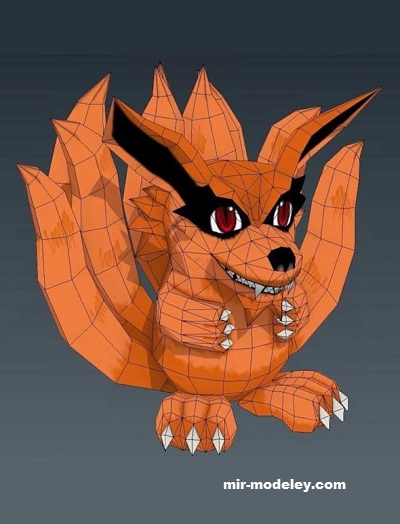 №17488 - Девятихвостый Демон Лис Курама / Kurama (Paperwar) из бумаги