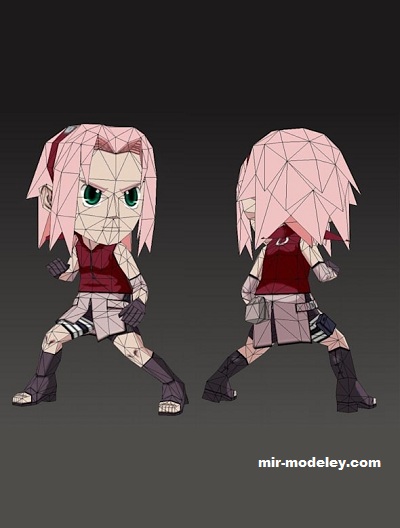 №17489 - Сакура Харуно / Sakura Chibi (Paperwar) из бумаги