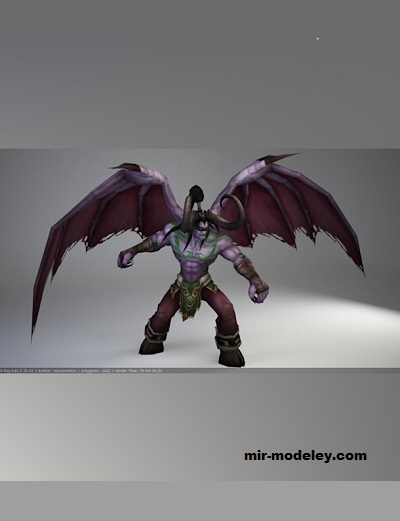 №17504 - Иллидан Ярость Бури / Illidan (Paperwar) из бумаги