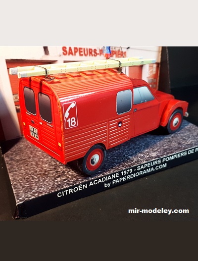 №17556 - Citroen Acadiane Sapeurs Pompiers (Paperdiorama) из бумаги