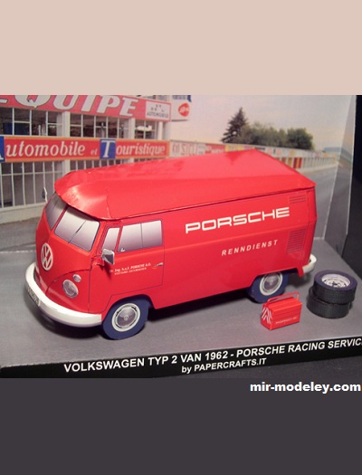 №17593 - VW Typ 2 Van Porsche (Paperdiorama) из бумаги