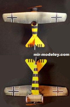 №17536 - Fokker E.V (Paperdiorama) из бумаги