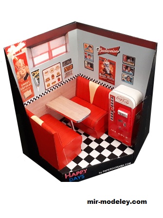 №17594 - HAPPY DAYS CORNER (Paperdiorama) из бумаги