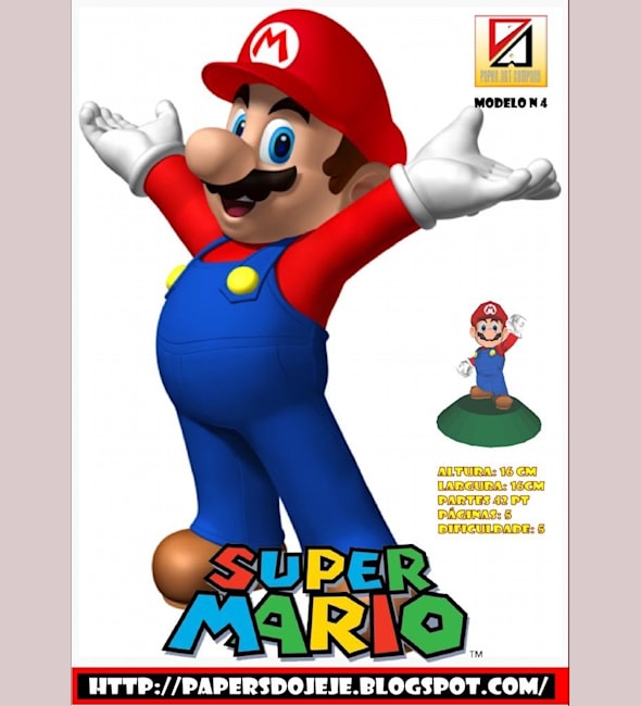 №17512 - Марио / Super Mario Bros. (Paper Art Company) из бумаги