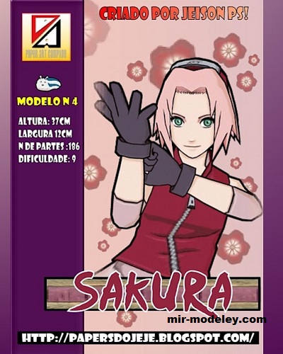 №17516 - Сакура Харуно (Paper Art Company) из бумаги