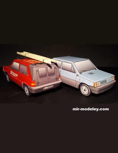 №17580 - Fiat Panda 30/Fiat Panda 750 Van (Paperdiorama) из бумаги