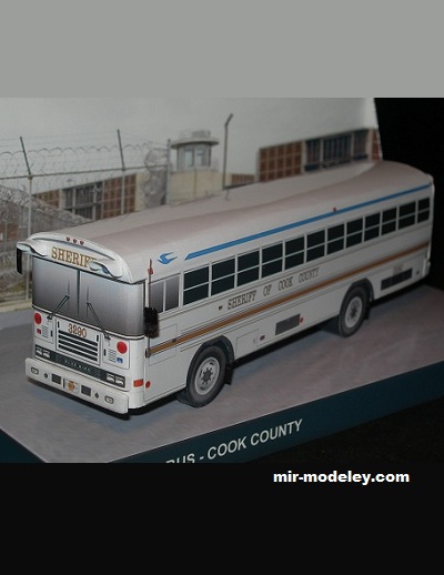 №17574 - Sheriff’s bus – Cook County (Paperdiorama) из бумаги