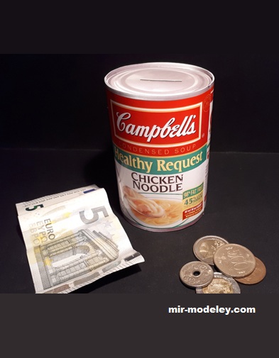 №17595 - Банка томатного супа «Кэмпбелл» / Campbell's tomato soup can (Paperdiorama) из бумаги