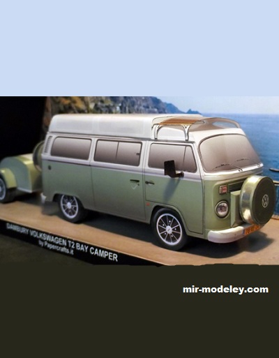 №17545 - Volkswagen T2 Danbury Camper (Paperdiorama) из бумаги