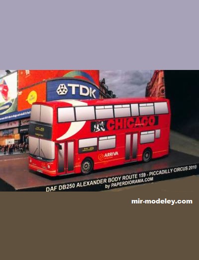 №17571 - London Bus DAF DB 250 (Paperdiorama) из бумаги