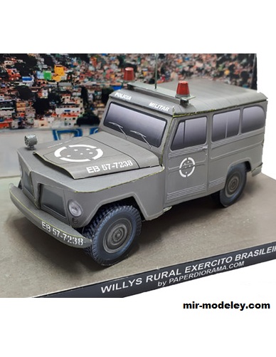 №17565 - Willys Rural SW Exercito Brasiliero / Виллис бразильской пехоты (Paperdiorama) из бумаги