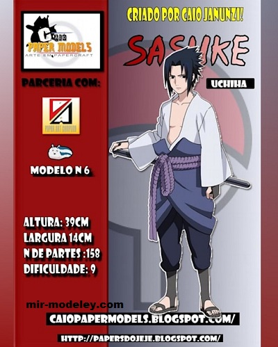 №17528 - Саске Учиха (Paper Art Company) из бумаги