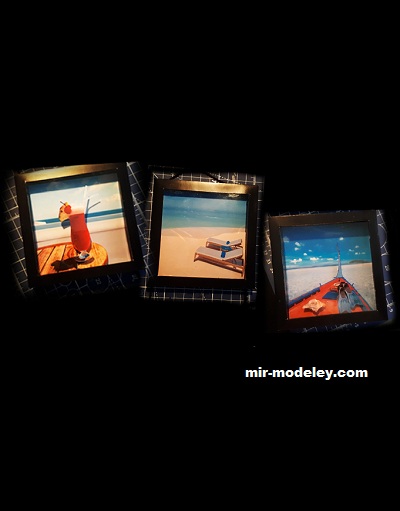 №17594 - Trio of small 3d pictures (Paperdiorama) из бумаги