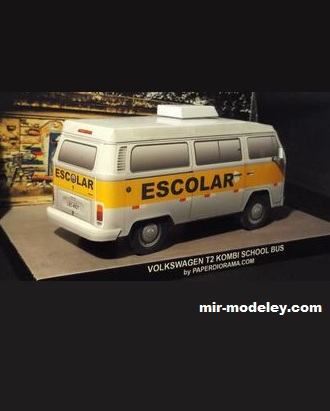 №17549 - VW T2 Schoolbus (Paperdiorama) из бумаги