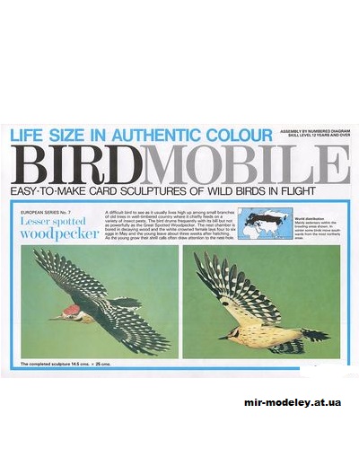 №1732 - Lesser Spotted Woodpecker [Birdmobile 07] из бумаги