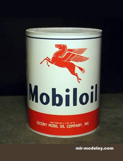 №17613 - Mobil oil vintage can (Paperdiorama) из бумаги
