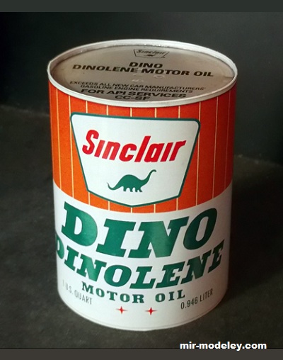№17614 - Sinclair motor oil vintage can (Paperdiorama) из бумаги