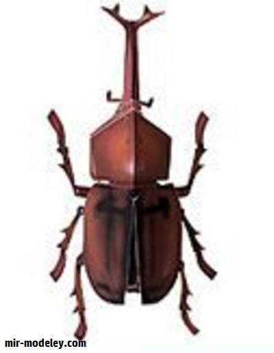 №17642 - Жук Allomyrina Dichotoma (Paper Museum Jp) из бумаги