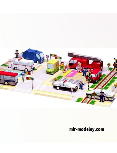 №17637 - Spec car / Набор специальных автомобилей (Paper Museum Jp) из бумаги