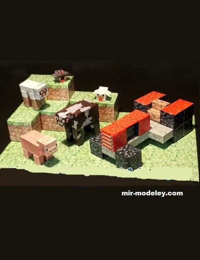 №17612 - Minecraft Papercraft 3D Farm Set (Paperdiorama) из бумаги